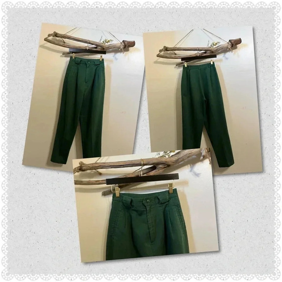 Vintage High Waist Hunter Green Trouser Pants - Picture 1 of 2